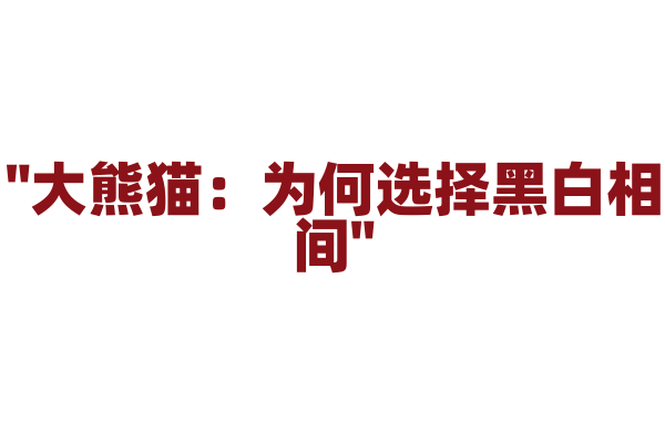 "大熊猫：为何选择黑白相间"